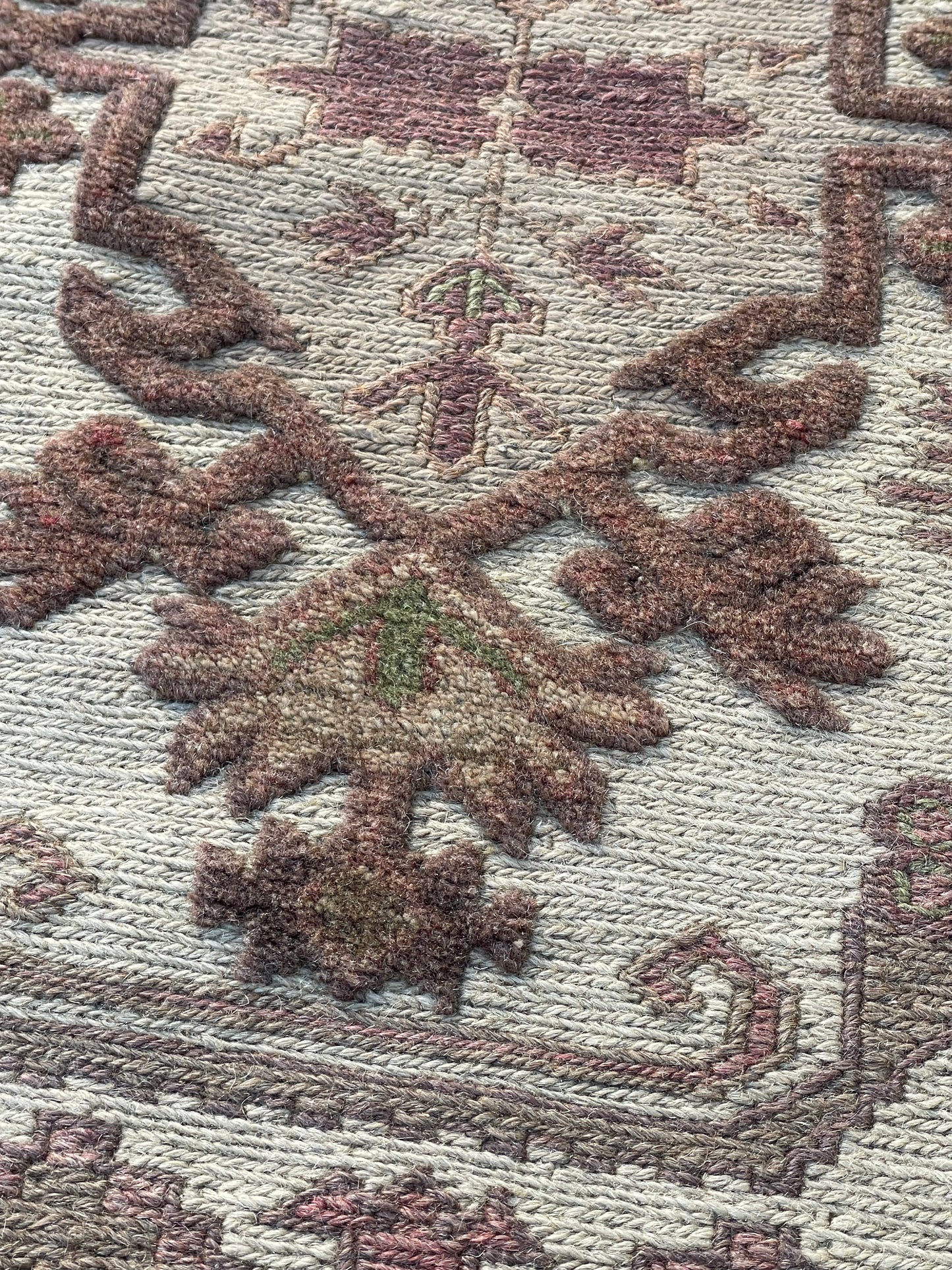 Rare Mix woven suzani wool rug. 200x250 cm.