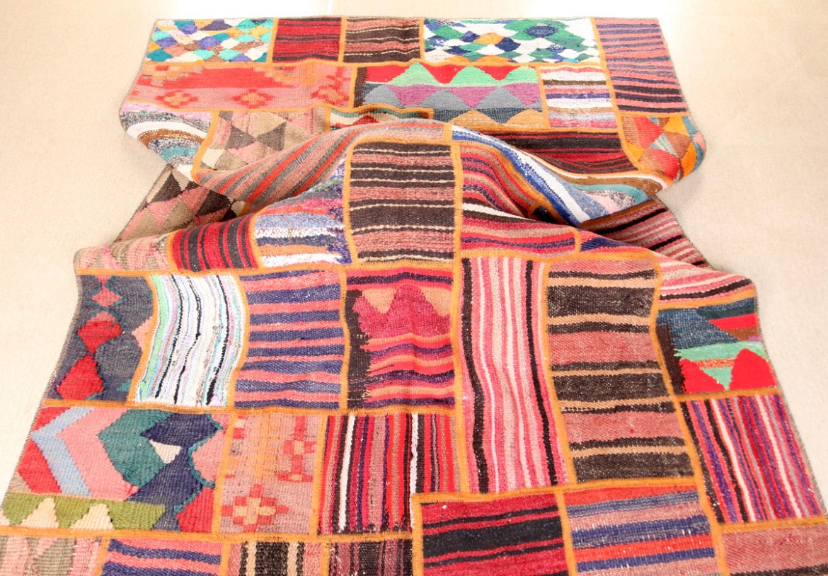 Hand Woven Persian Patchwork Kilim Rug