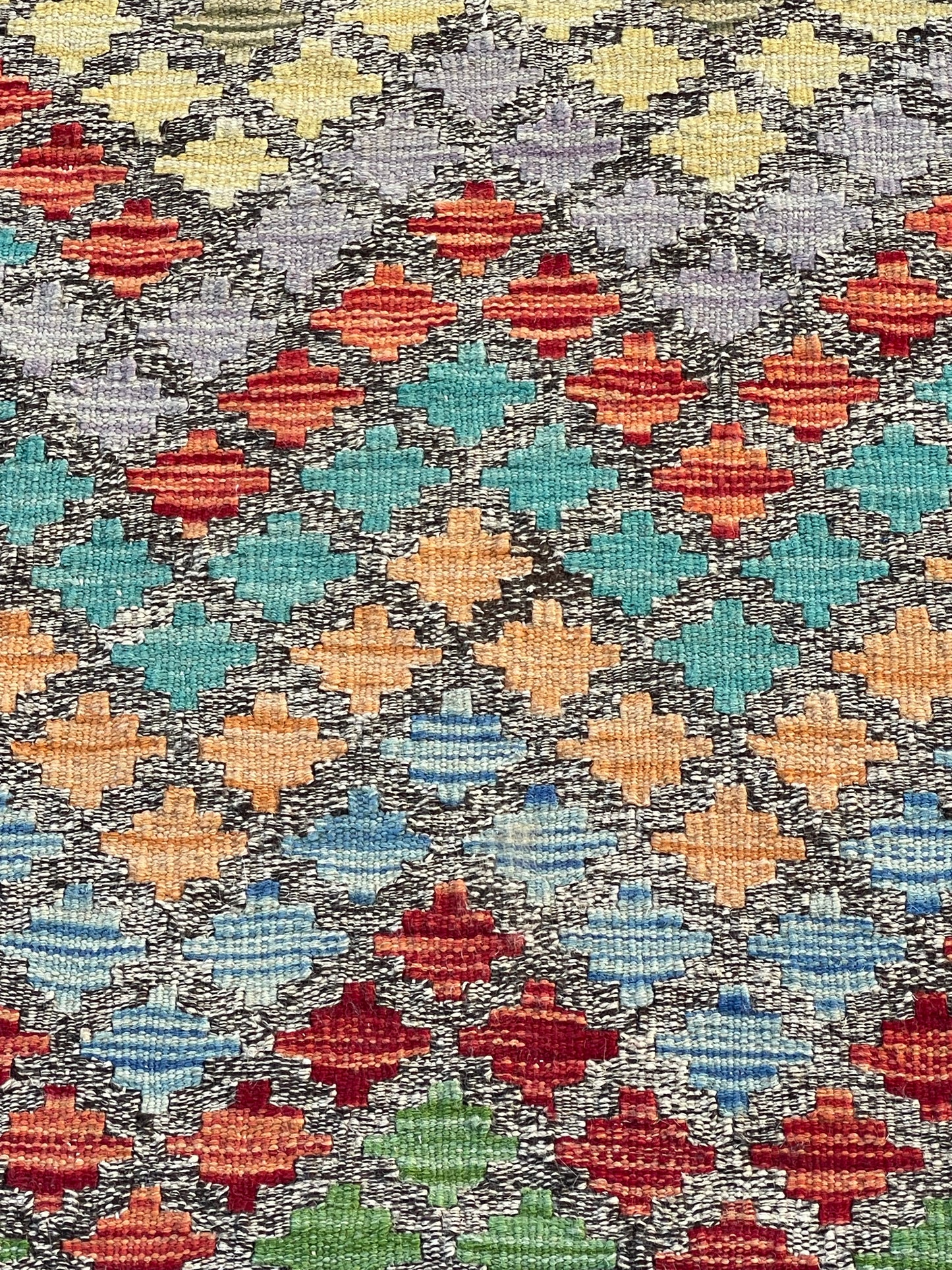 Flat woven natural dyes kilim wool 200x80 cm