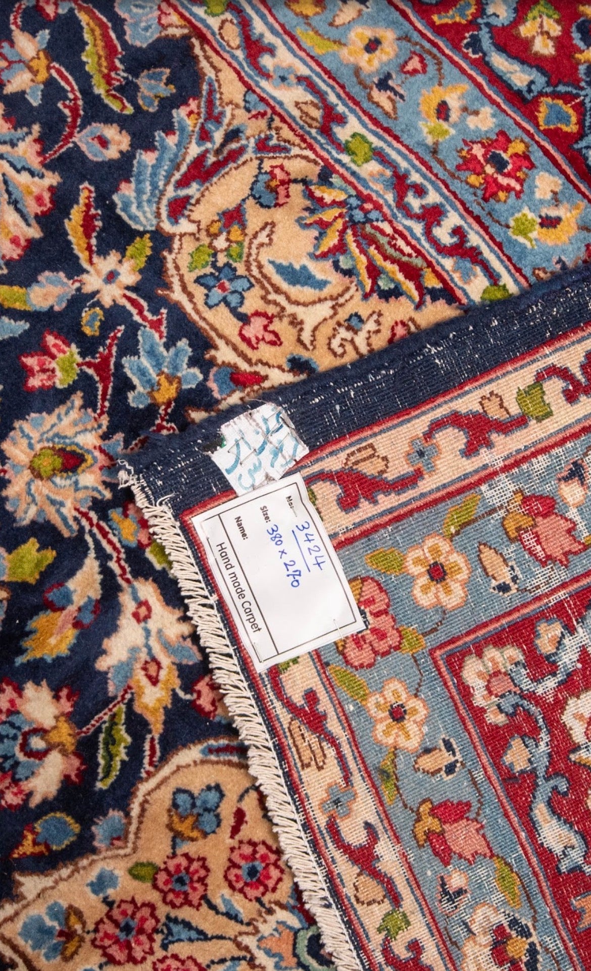 Finely Hand knotted Persian Kerman Rug 380x270 Approx.8.5x11 ft) (large room size)