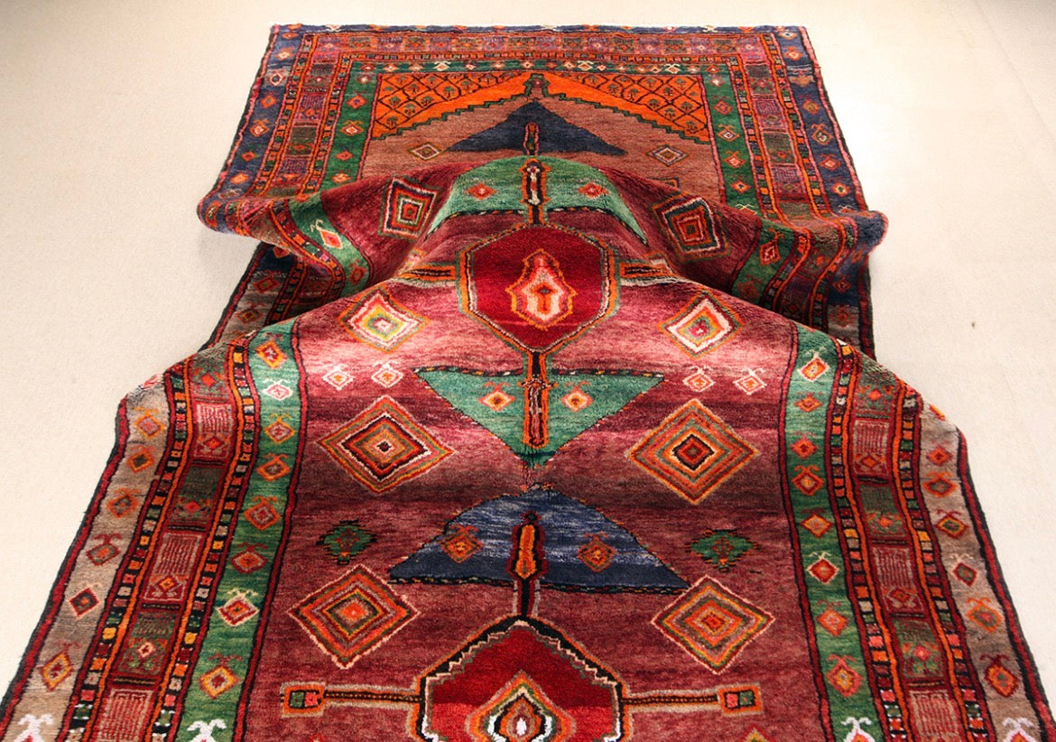 Hand knotted khorasan 100%wool pile. Natural dyes 313x175