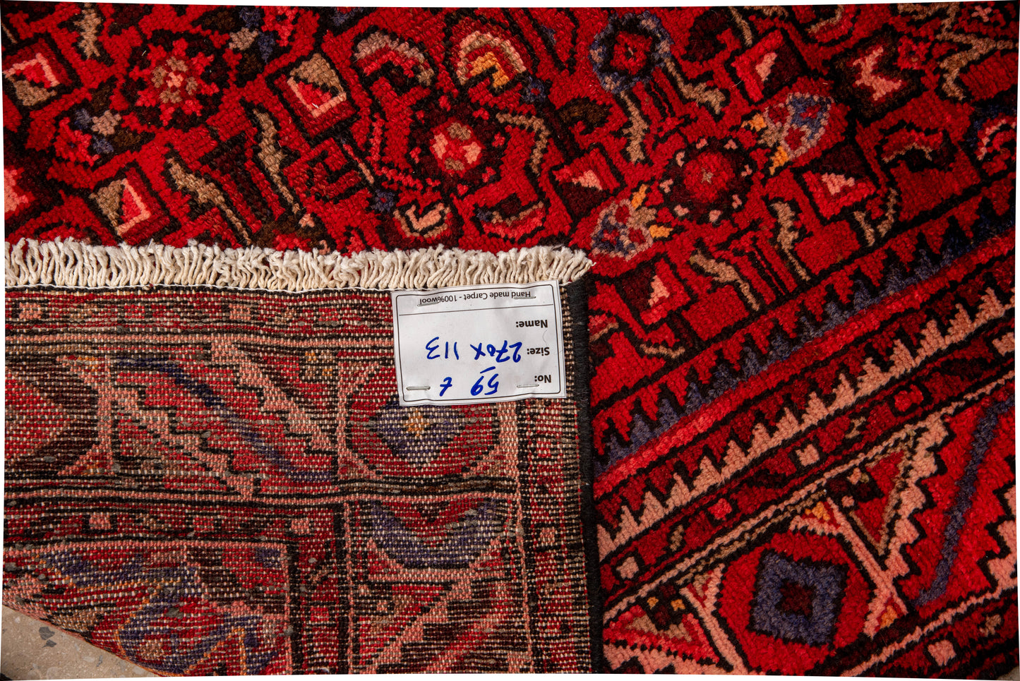 Hand knotted Persian Hamadan Runner 270x113 cm
