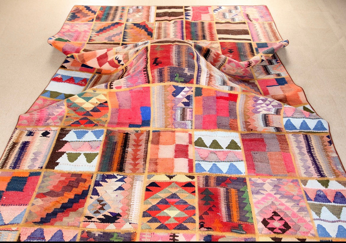 Hand Woven Persian Patchwork Kilim Rug