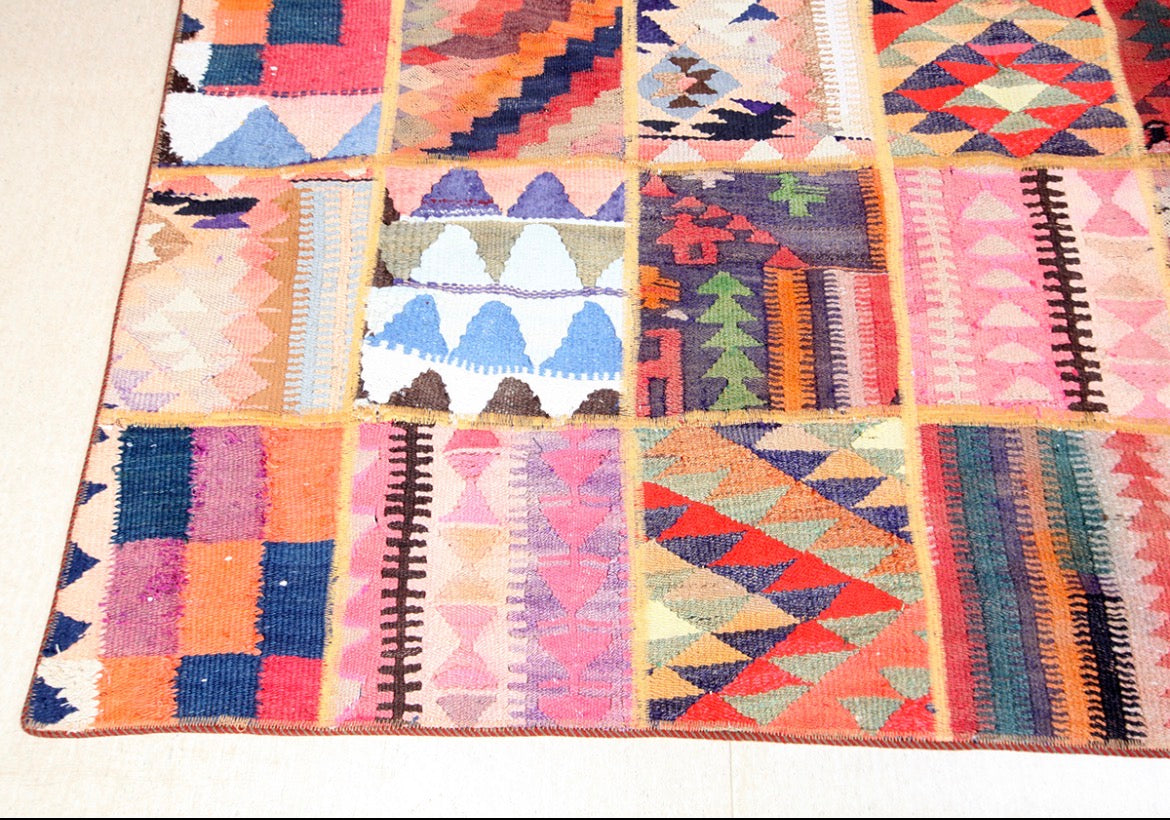 Hand Woven Persian Patchwork Kilim Rug