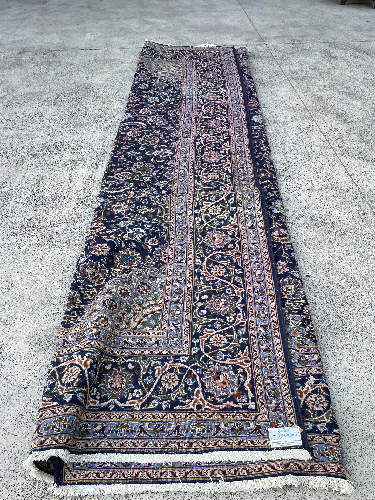 Finely Hand knotted Persian Kashmar Rug 395x300 (large room-size rug)