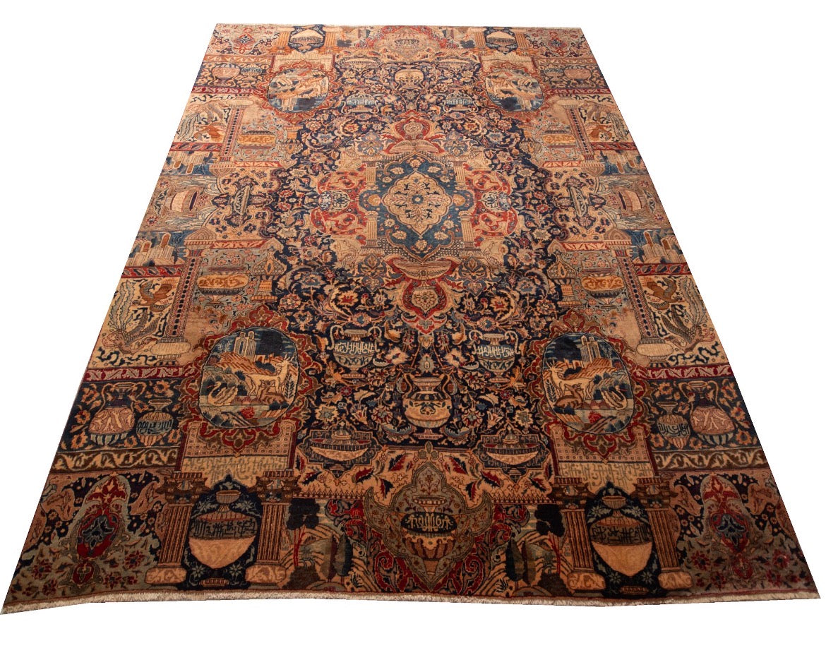 Finely Hand Knotted Persian treasure Design Kashmar Rug 345x260 (~11’4” × 8’2”), a large room-size carpet.
