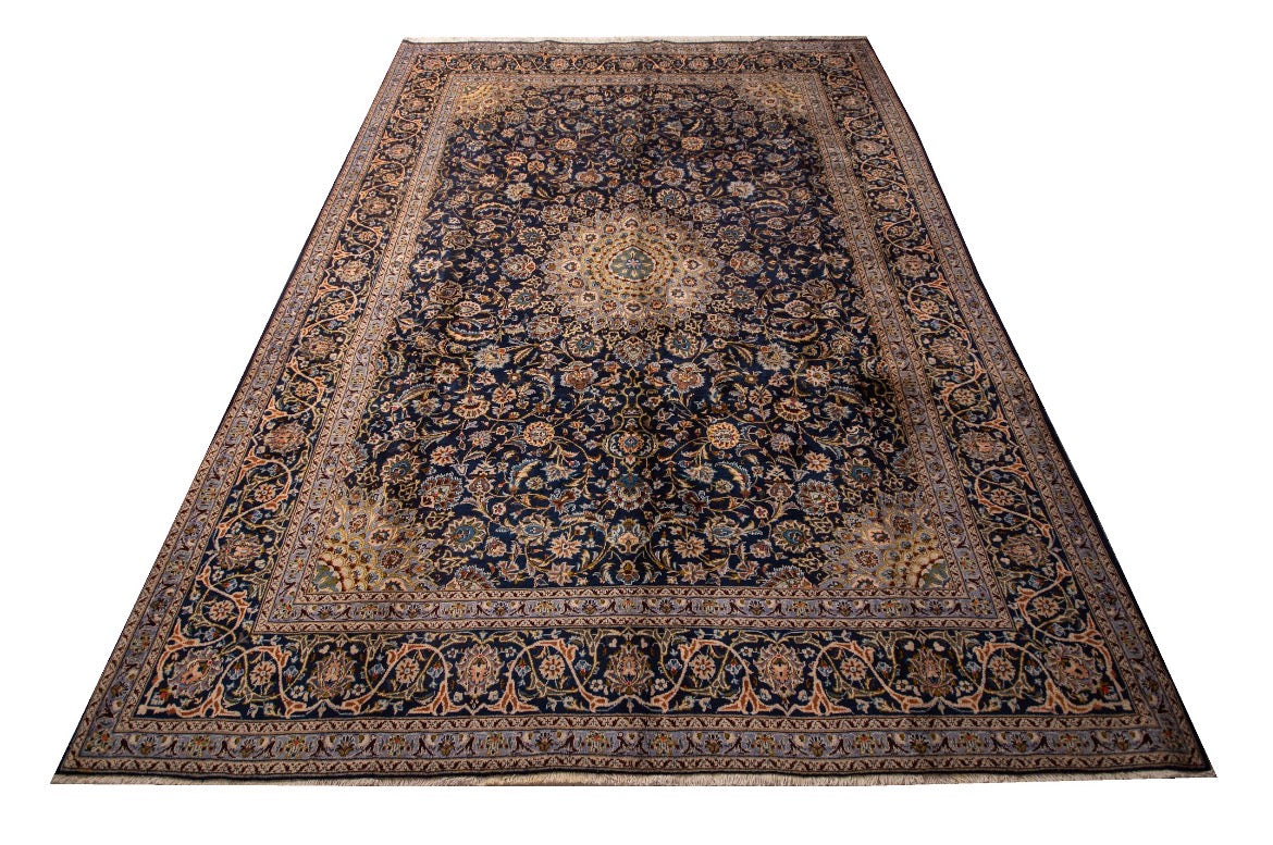Finely Hand knotted Persian Kashmar Rug 395x300 (large room-size rug)