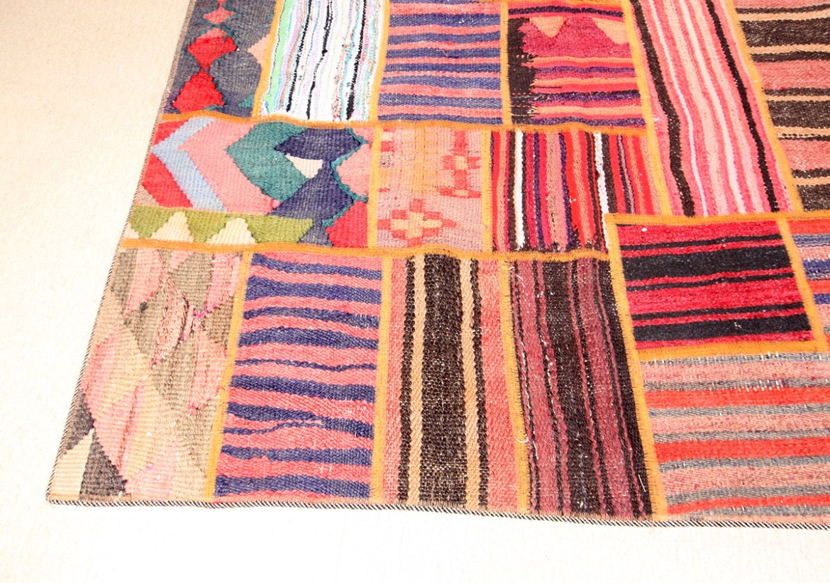 Hand Woven Persian Patchwork Kilim Rug