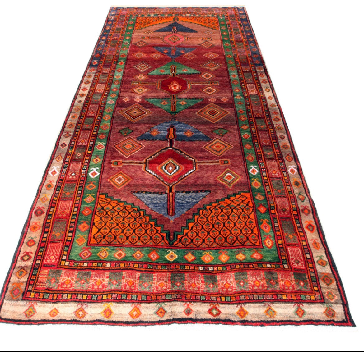 Hand knotted khorasan 100%wool pile. Natural dyes 313x175