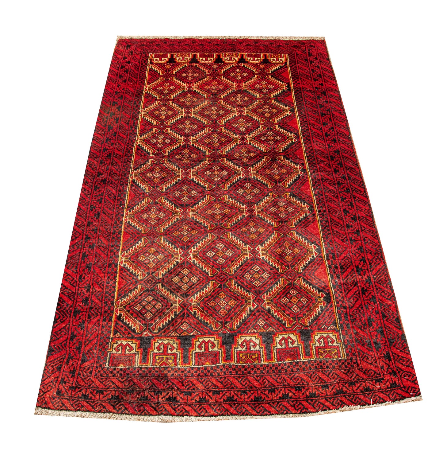 Hand knotted Persian Turkaman balouchi Rug