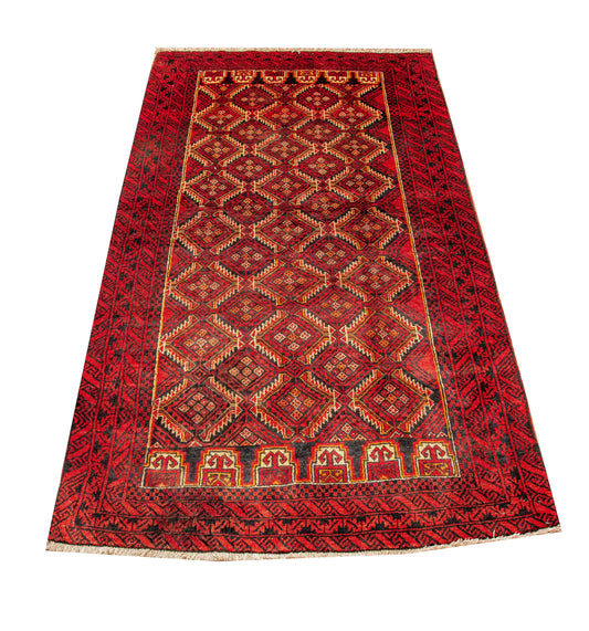 Hand knotted Persian Turkaman balouchi Rug