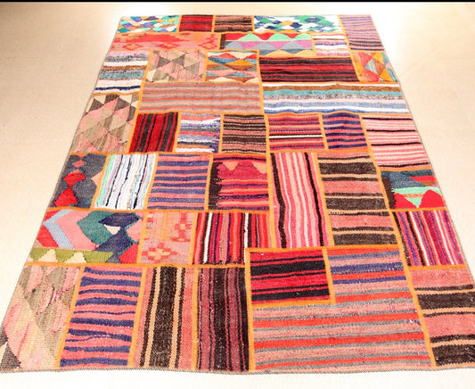 Hand Woven Persian Patchwork Kilim Rug