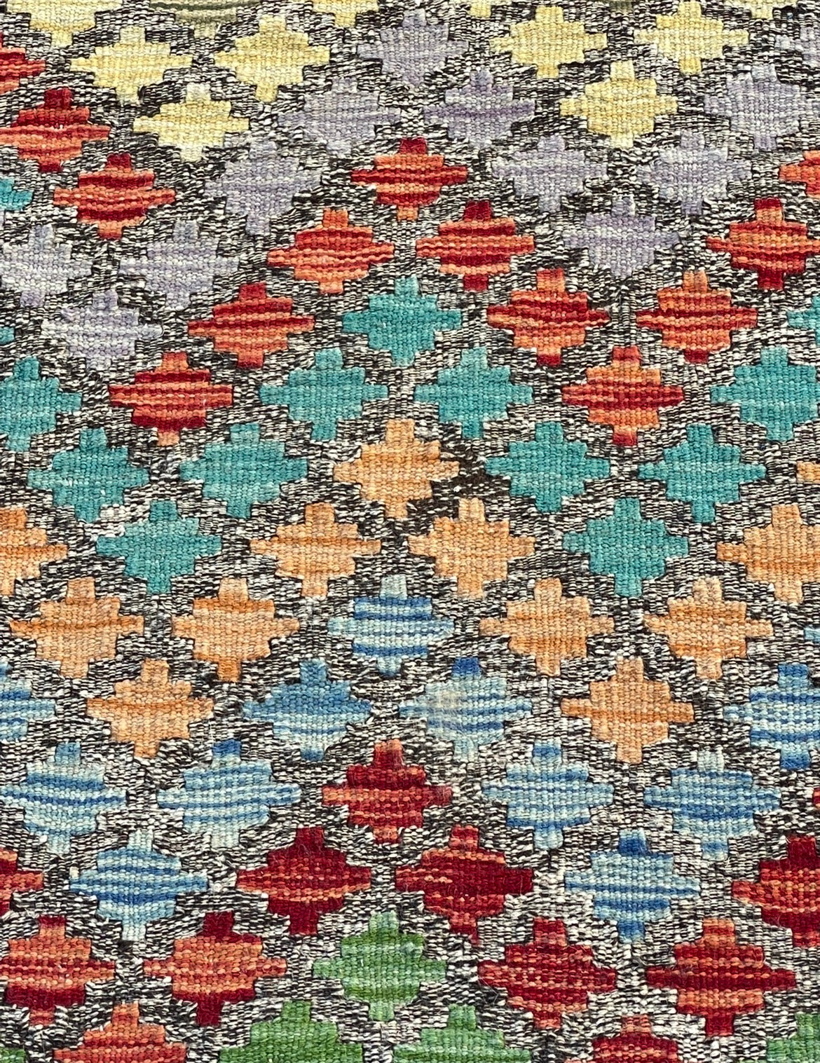Flat woven natural dyes kilim wool 200x80 cm