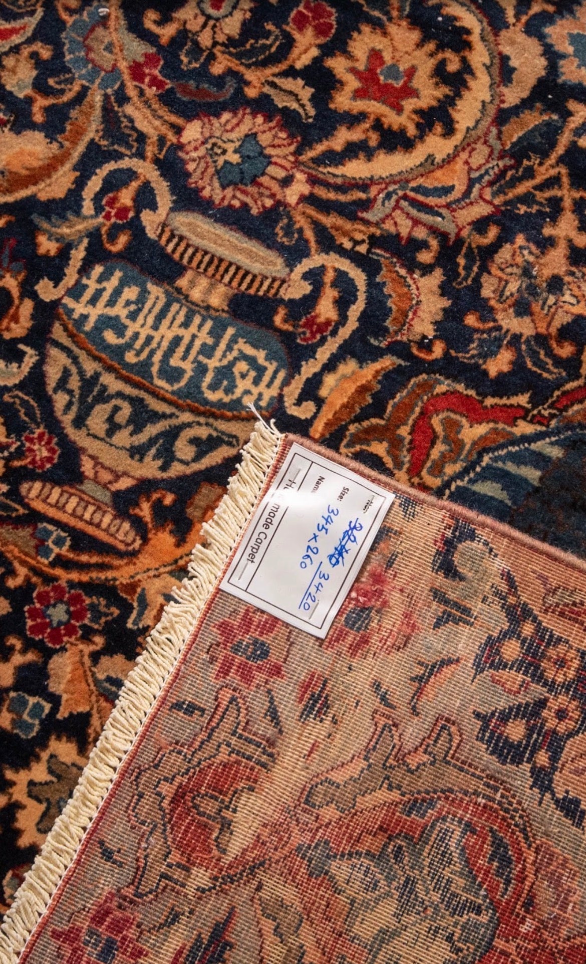 Finely Hand Knotted Persian treasure Design Kashmar Rug 345x260 (~11’4” × 8’2”), a large room-size carpet.