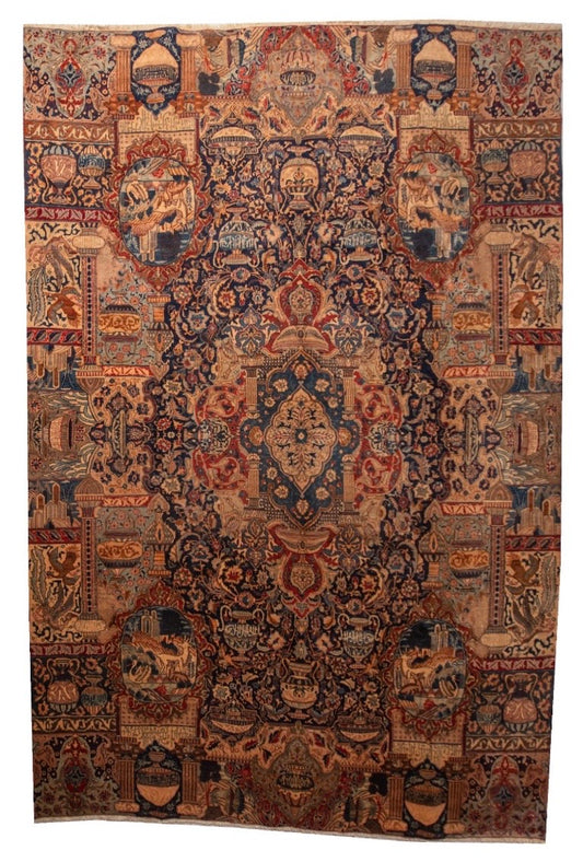 Finely Hand Knotted Persian treasure Design Kashmar Rug 345x260 (~11’4” × 8’2”), a large room-size carpet.