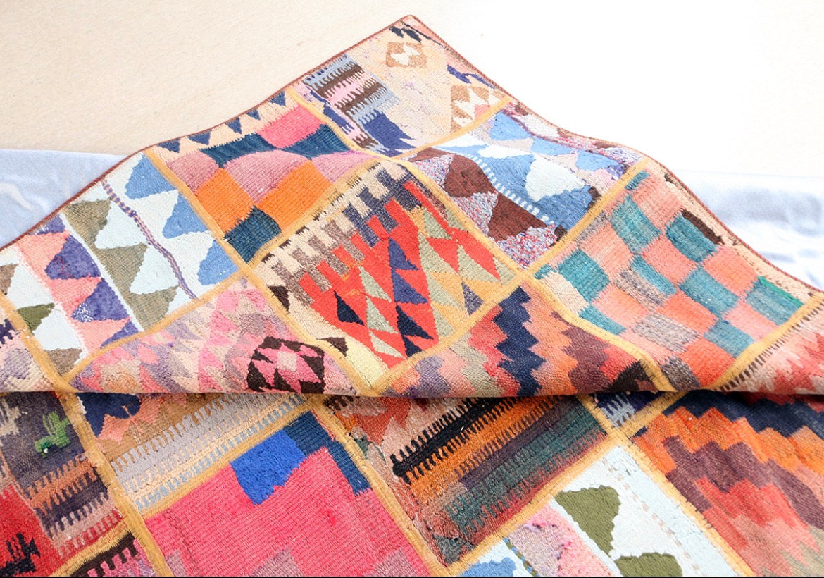 Hand Woven Persian Patchwork Kilim Rug