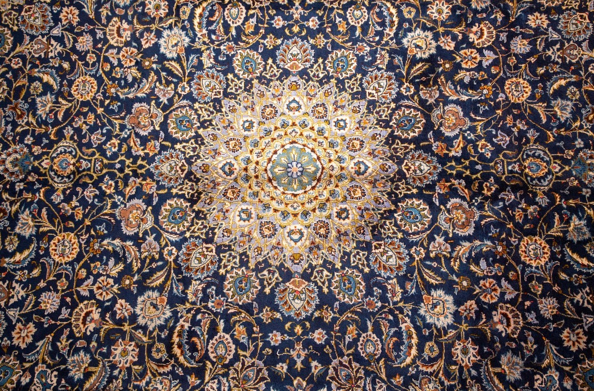 Finely Hand knotted Persian Kashmar Rug 395x300 (large room-size rug)