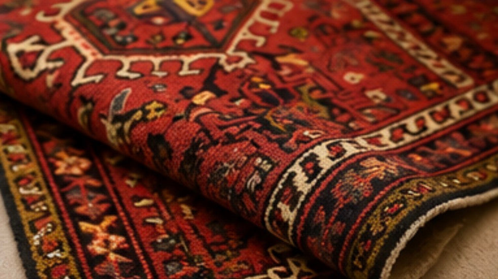 Vintage Persian Azarbayjan Runner Rug – Handmade Red Tribal Hallway Carpet 975x85 cm