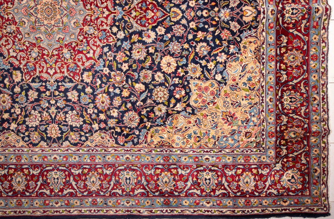 Finely Hand knotted Persian Kerman Rug 380x270 Approx.8.5x11 ft) (large room size)