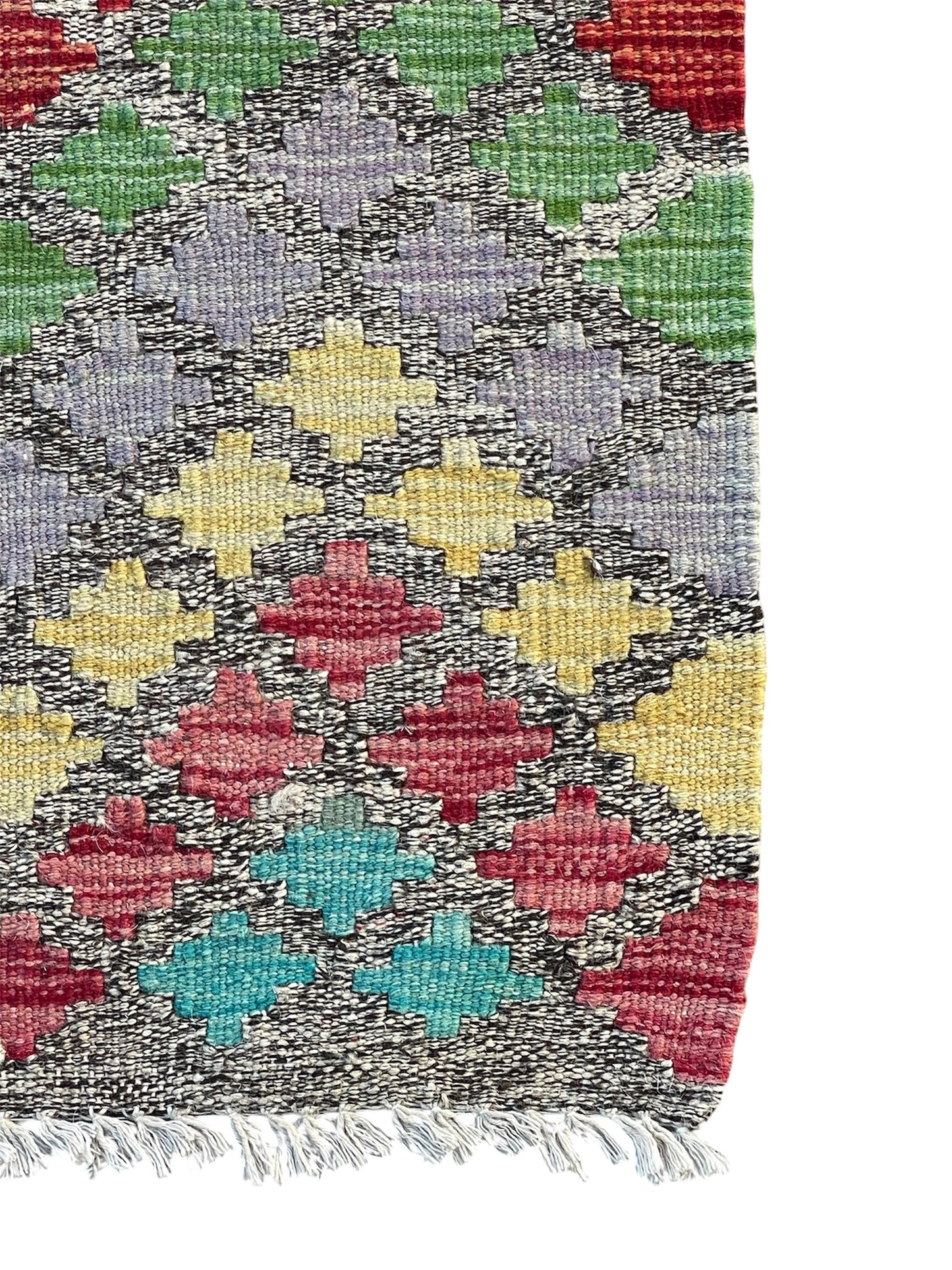Flat woven natural dyes kilim wool 200x80 cm