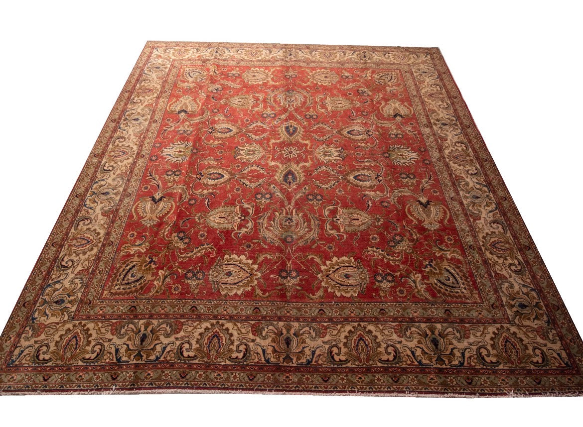 An semi Antique Rare size hand knotted Persian Tabriz
