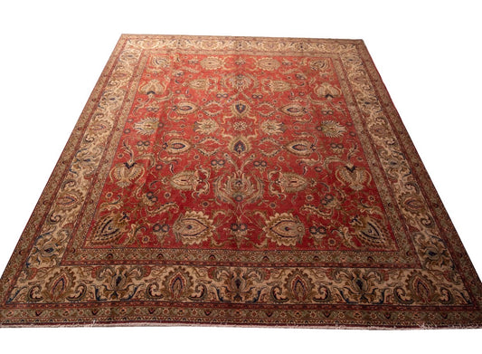 An semi Antique Rare size hand knotted Persian Tabriz