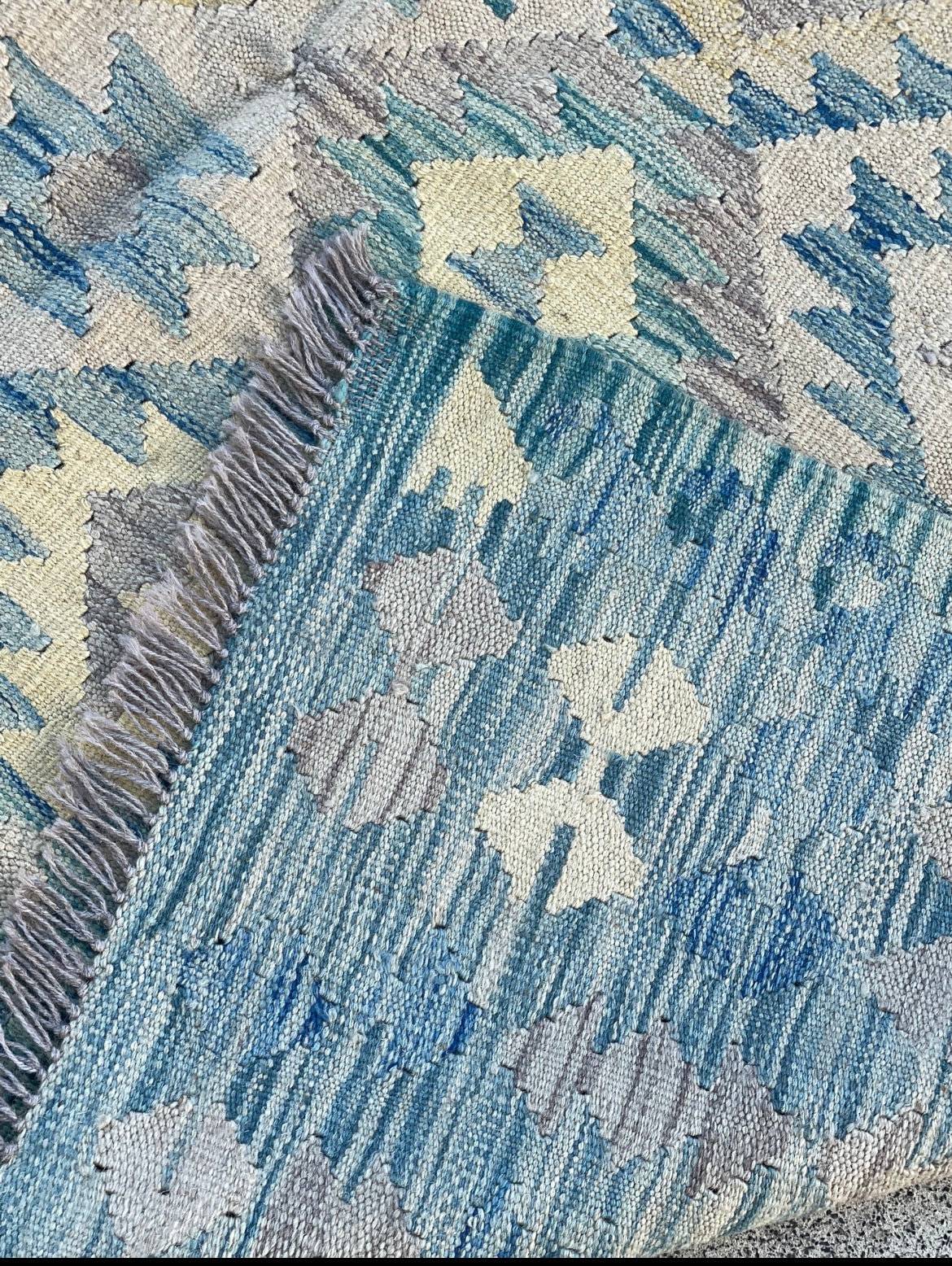 Flat woven natural dyes kilim wool 240x170
