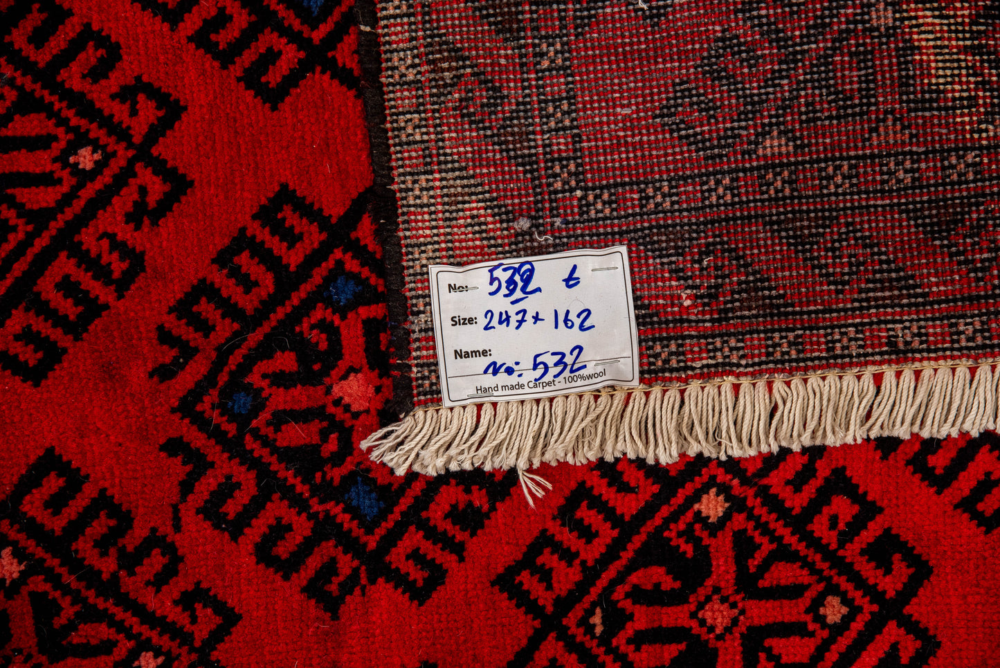 Hand knotted Persian khorasan 100%wool pile 247x162cm
