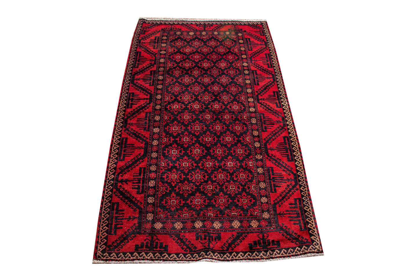 Hand knotted Persian Hamadan 100% wool pile 205x110 cm