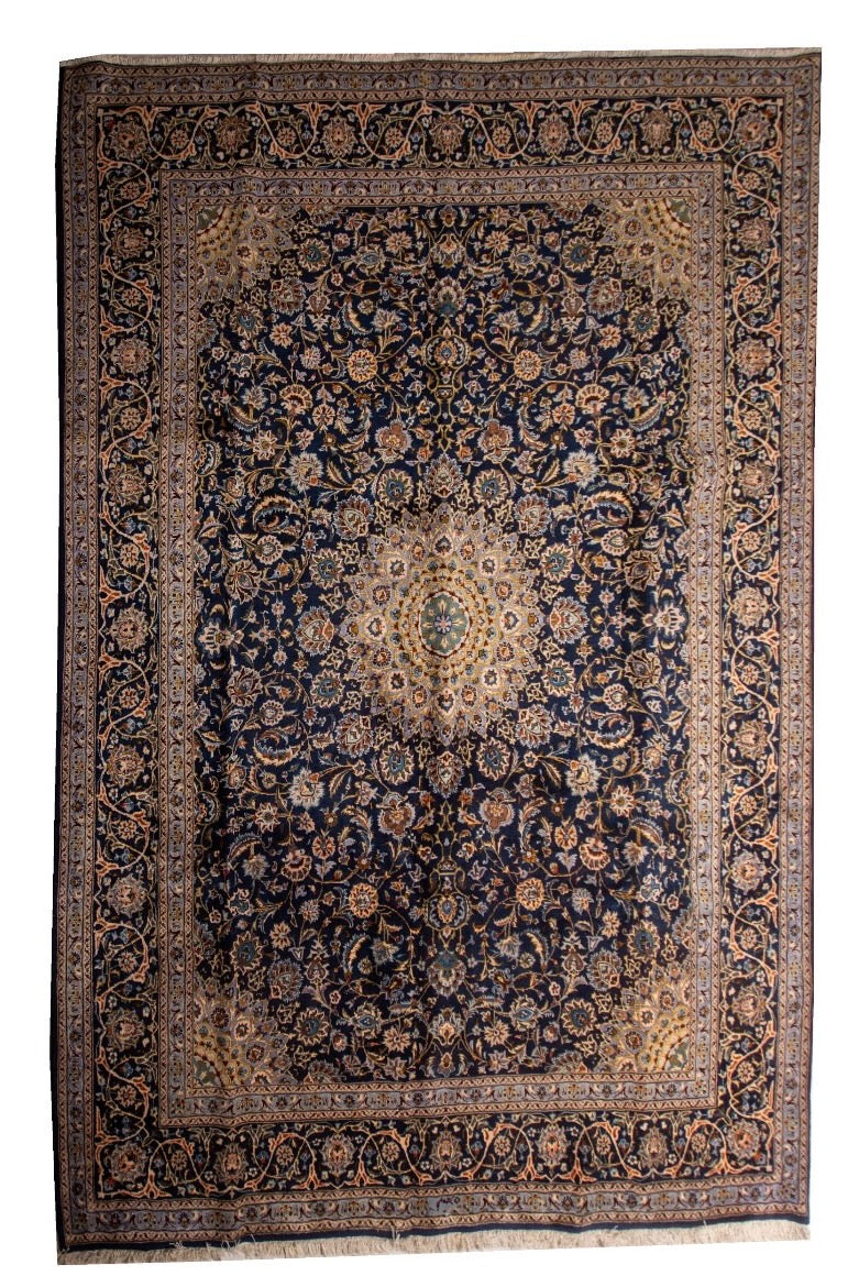 Finely Hand knotted Persian Kashmar Rug 395x300 (large room-size rug)
