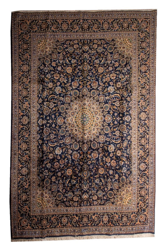Finely Hand knotted Persian Kashmar Rug 395x300 (large room-size rug)