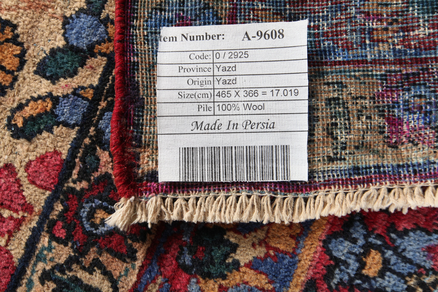 An Antique Hand knotted Persian Yazd Wool rug Around 120 years old size: 465 × 366 cm (about 15.3 × 12 feet)