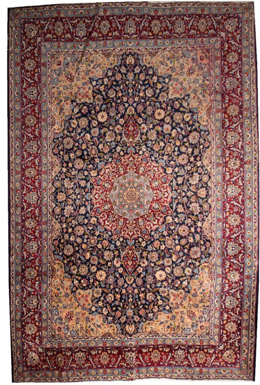 Finely Hand knotted Persian Kerman Rug 380x270 Approx.8.5x11 ft) (large room size)