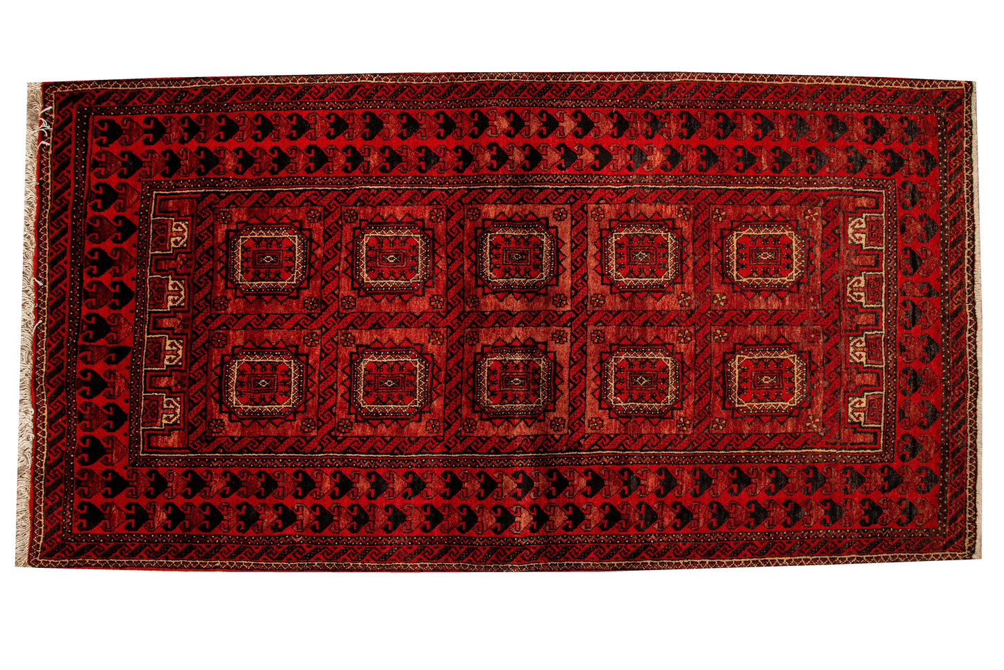 Hand knotted Persian Turkaman balouchi Rug