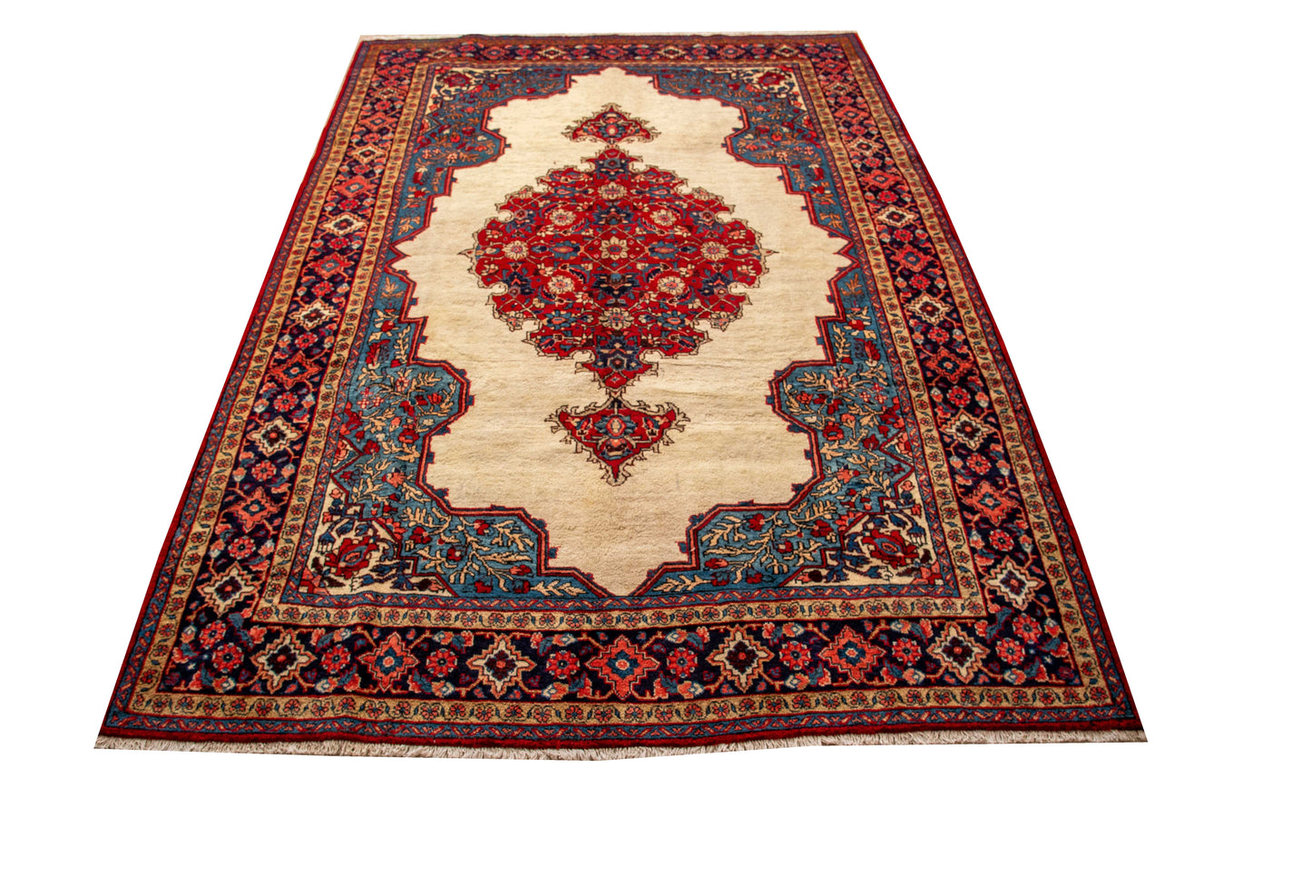 Hand made Isfahan wool Rug.
